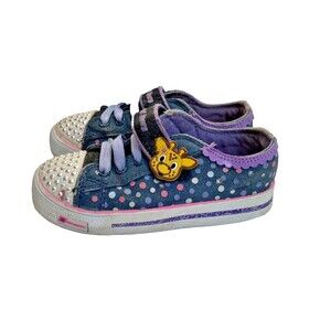 Skechers S Sport Crystal Stars Light Up Strap Sneakers Girls / Toddler -Size 10
